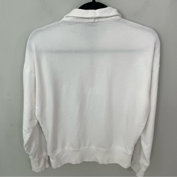 J. Crew Après Sun Half-Zip Graphic White Sweatshirt Size Small 100% Cotton. 20 - Picture 9 of 9